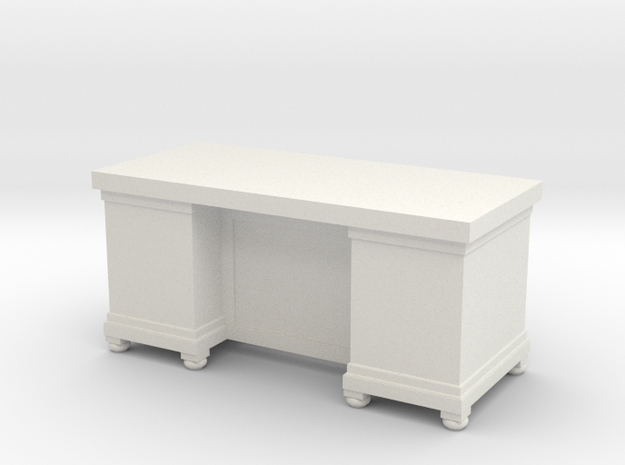 Miniature 1:48 LBJ Presidential Desk in White Natural Versatile Plastic
