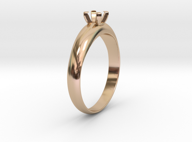 Ø19.70 Mm Diamond Ring Ø4.5 Mm Fit in 14k Rose Gold Plated Brass
