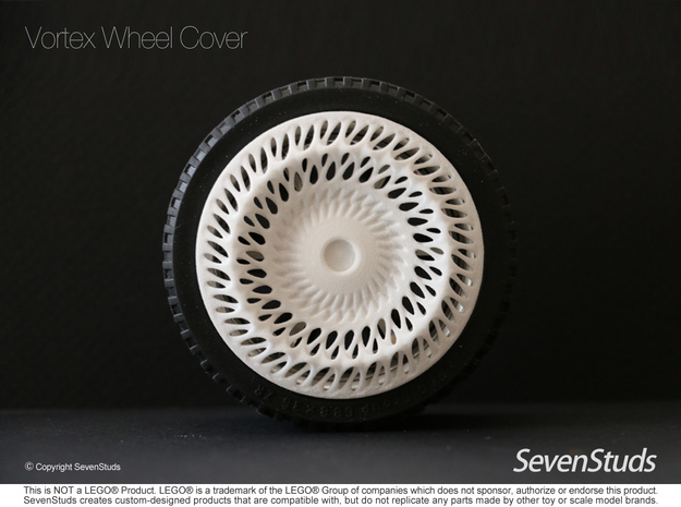 Vortex Designer Wheel Cover 56mm in White Natural Versatile Plastic