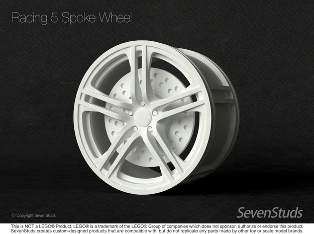 Racing Wheel 01_56mm in White Natural Versatile Plastic