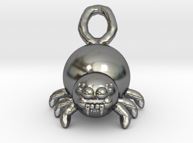Cute Spider in Polished Silver