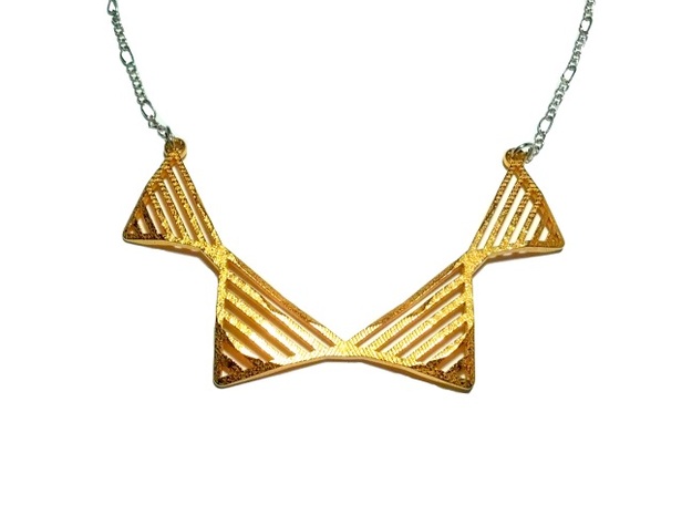 Geo Fysique Necklace in Polished Bronzed Silver Steel