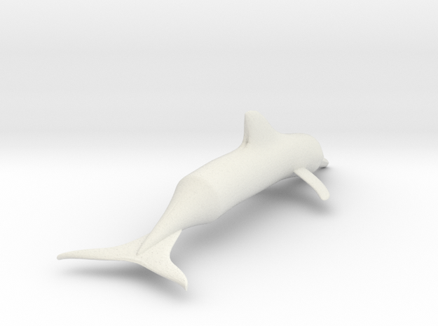Simple Dolphin Toy or Model in White Natural Versatile Plastic