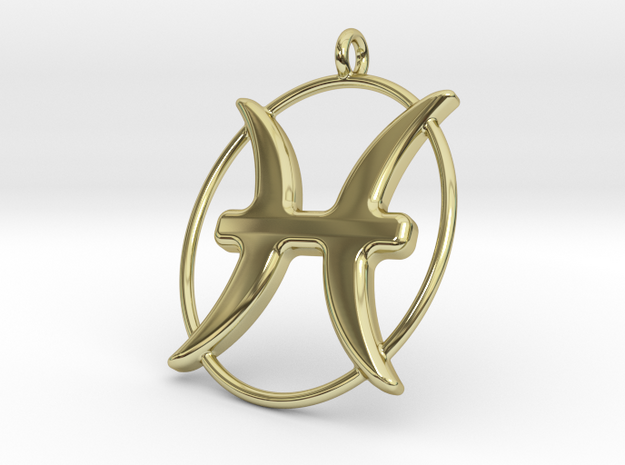 Pisces Pendant in 18k Gold Plated Brass
