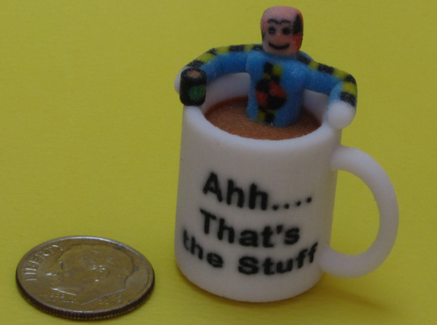 Crash Test Dummy Coffee Cup Mashup in Full Color Sandstone