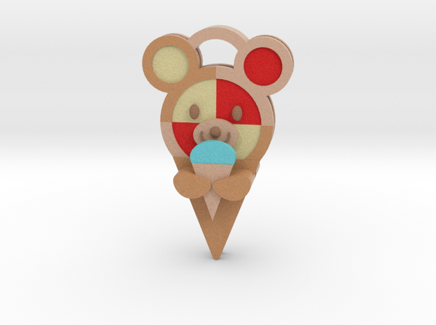 Cookie Ice Bear 3d V5 in Full Color Sandstone