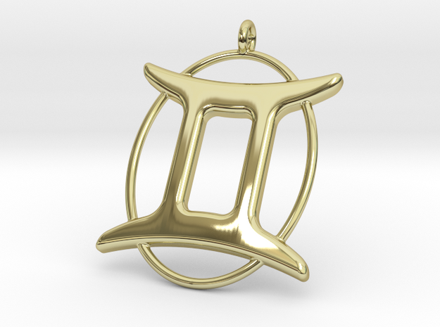 Gemini Pendant in 18k Gold Plated Brass
