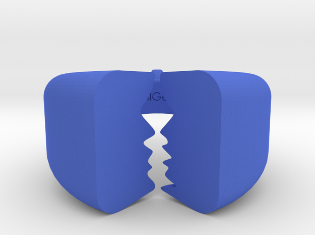 Lovers Necklace Pendant 01 in Blue Processed Versatile Plastic