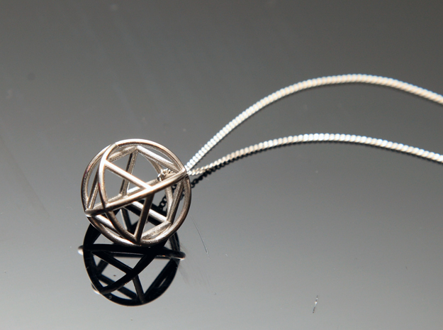 Simple Geometry Pendent in Polished Silver