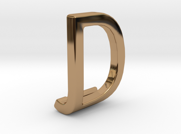 Two way letter pendant - DJ JD in Polished Brass