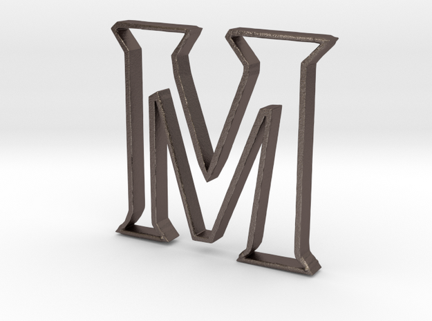 Typography Pendant M in Polished Bronzed Silver Steel