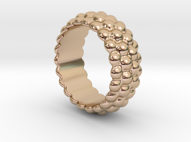 Big Bubble Ring 18 - Italian Size 18 in 14k Rose Gold Plated Brass