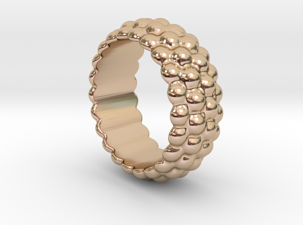 Big Bubble Ring 19 - Italian Size 19 in 14k Rose Gold Plated Brass