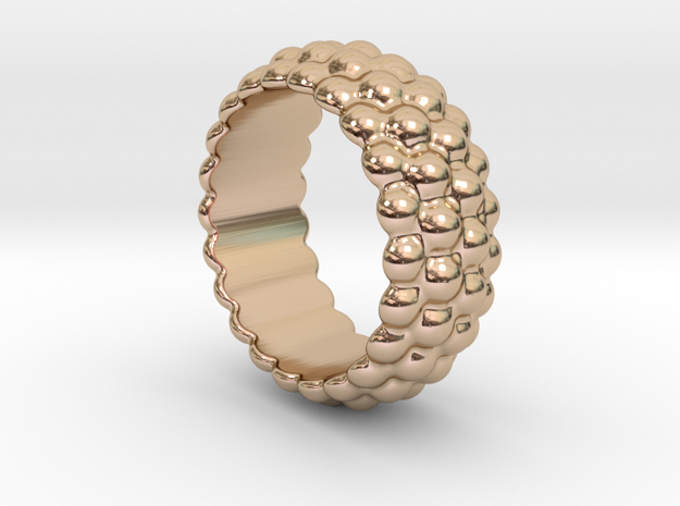 Big Bubble Ring 23 - Italian Size 23 in 14k Rose Gold Plated Brass