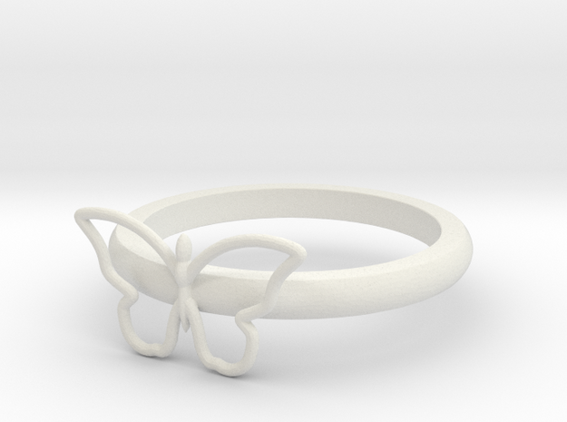 Butterfly Serviette Ring in White Natural Versatile Plastic