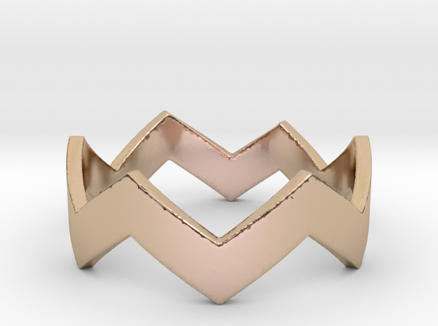 Chevron Ring in 14k Rose Gold Plated Brass