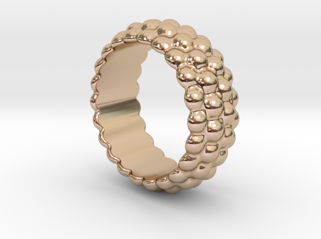 Big Bubble Ring 33 - Italian Size 33 in 14k Rose Gold Plated Brass