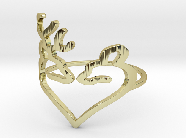 Size 7 Buck Heart in 18k Gold Plated Brass