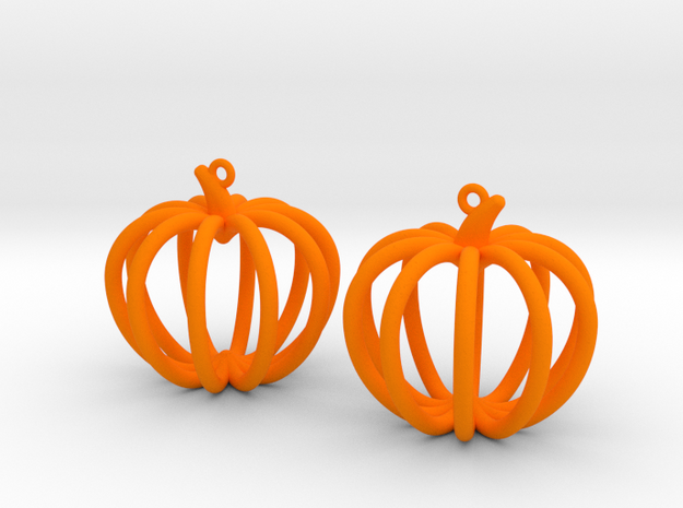 Pumpkin Earrings in Orange Processed Versatile Plastic