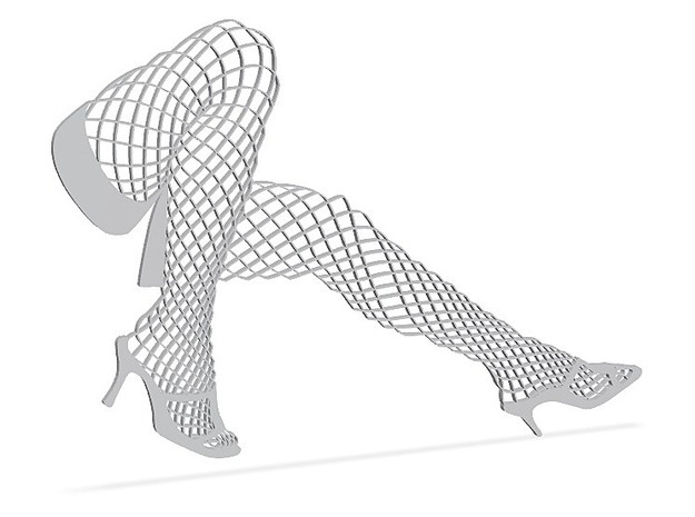 Digital-Mesh stockings modeling Decoration in Mesh Stockings