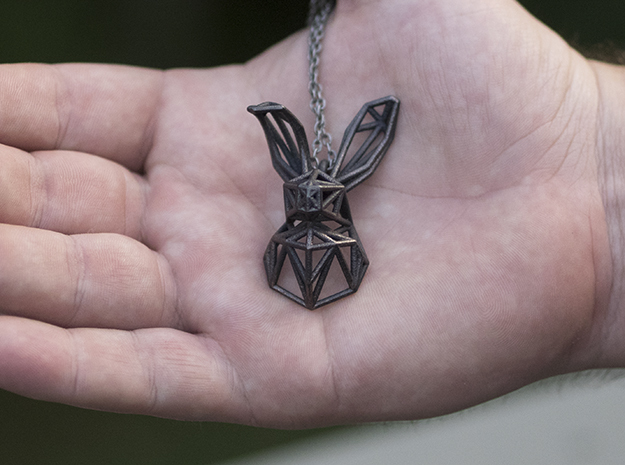Bunny Pendant in Polished and Bronzed Black Steel