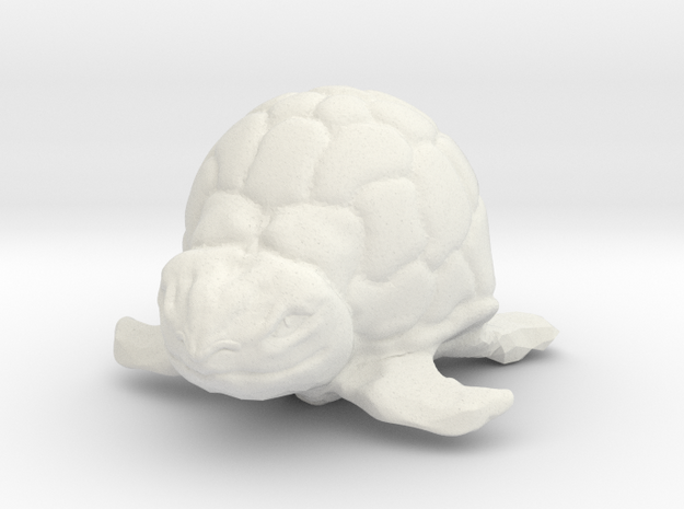 Turtle Miniature in White Natural Versatile Plastic