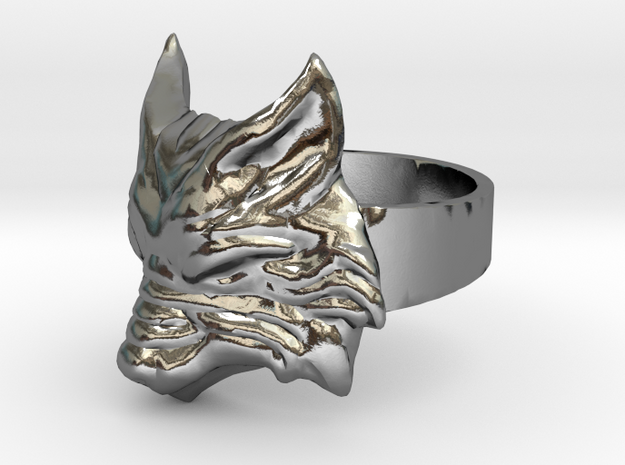 Fenrir - Norse Wolf Ring - Size 8 in Polished Silver