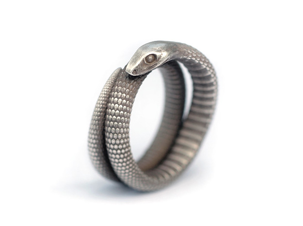 Snake Ring (various sizes) in Natural Silver