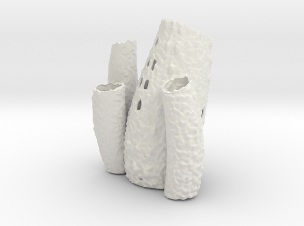 Porifera Vase / Holder - Large in White Natural Versatile Plastic