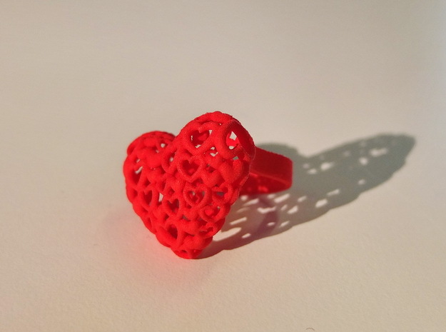 Heart by Heart ring in Red Processed Versatile Plastic