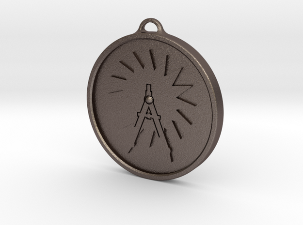 Compass in Polished Bronzed Silver Steel
