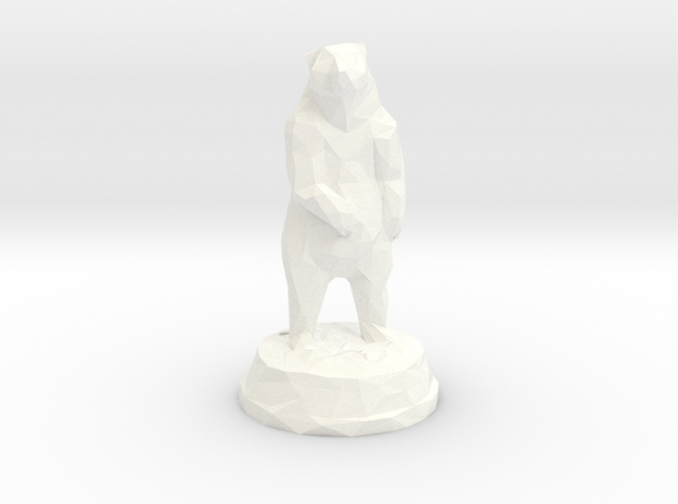 Standing Bear with Mount in White Processed Versatile Plastic