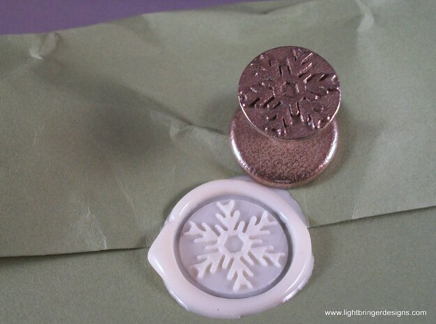 Snowflake Wax Seal in Polished Bronzed Silver Steel
