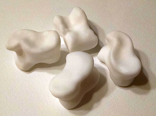Knucklebone Dice Set in White Processed Versatile Plastic