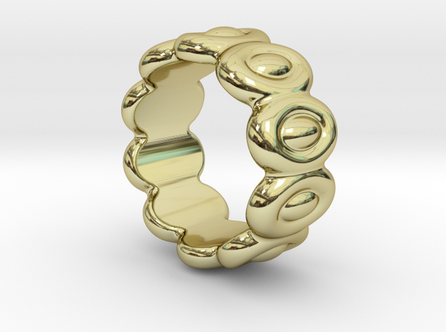 Elliptic Ring 26 - Italian Size 26 in 18k Gold Plated Brass