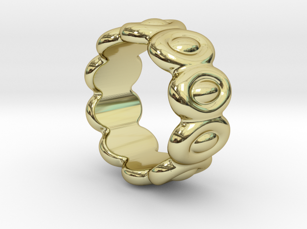 Elliptic Ring 27 - Italian Size 27 in 18k Gold Plated Brass
