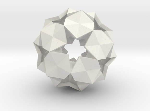 20 Hexagons Ball - 2.8 cm in White Natural Versatile Plastic