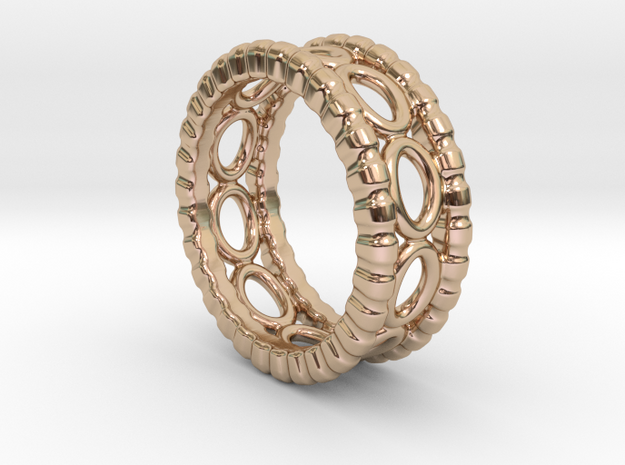 Ring Ring 24 - Italian Size 24 in 14k Rose Gold Plated Brass
