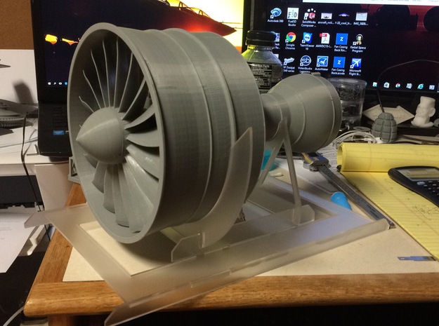 Turbofan Engine Fan Blade V1  in White Processed Versatile Plastic