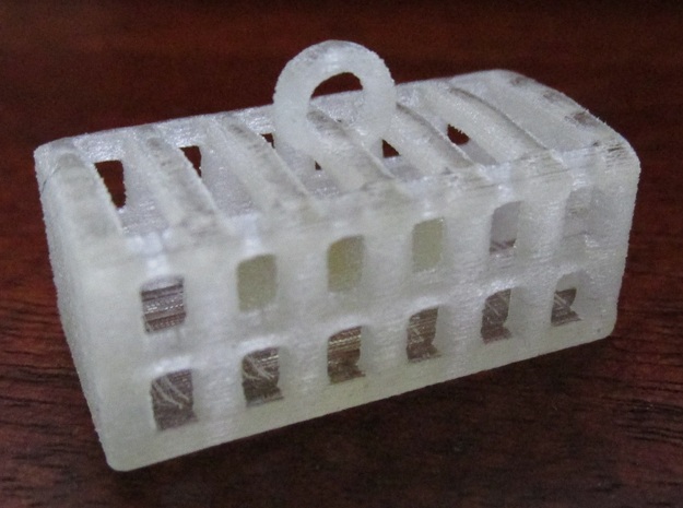 Guinea Pig Carrier Pendant in White Natural Versatile Plastic