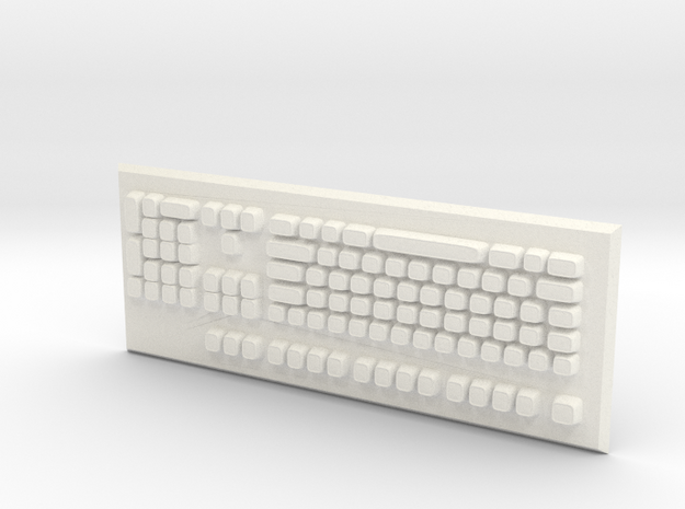 Keyboard in White Processed Versatile Plastic