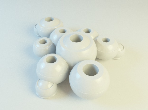 Useful Pots 2 in White Processed Versatile Plastic
