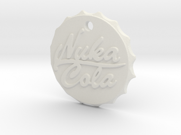 Nuka Cola Cap Pendant in White Natural Versatile Plastic