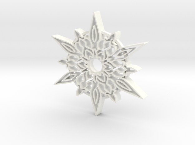 Christmas Star Ornament in White Processed Versatile Plastic