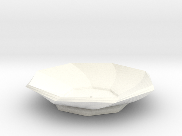 Sake Plate 01 in White Processed Versatile Plastic