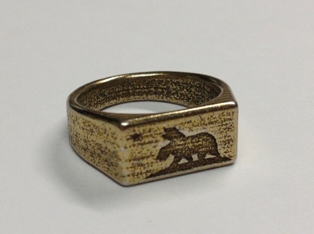  Size 9 - New California Republic ring in Polished Bronze Steel