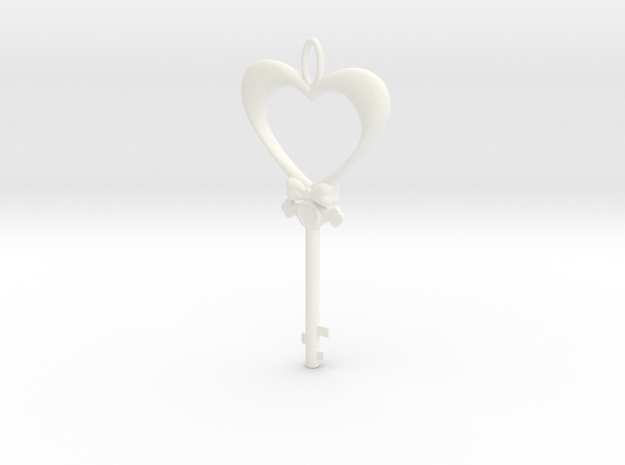 Magic Valentine's Heart Key (10% off until Feb14) in White Processed Versatile Plastic