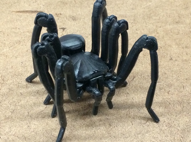Articulated Tarantula in Black Natural Versatile Plastic