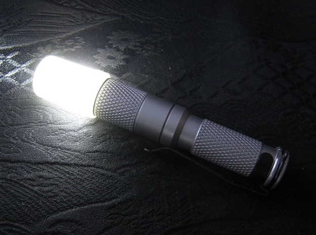 14mm Flashlight Diffuser (Flat Top) in Smooth Fine Detail Plastic