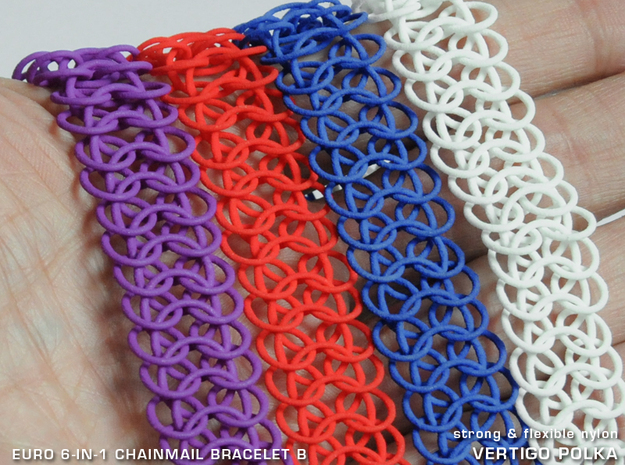 Euro 6-in-1 Chainmail Bracelet B in White Natural Versatile Plastic